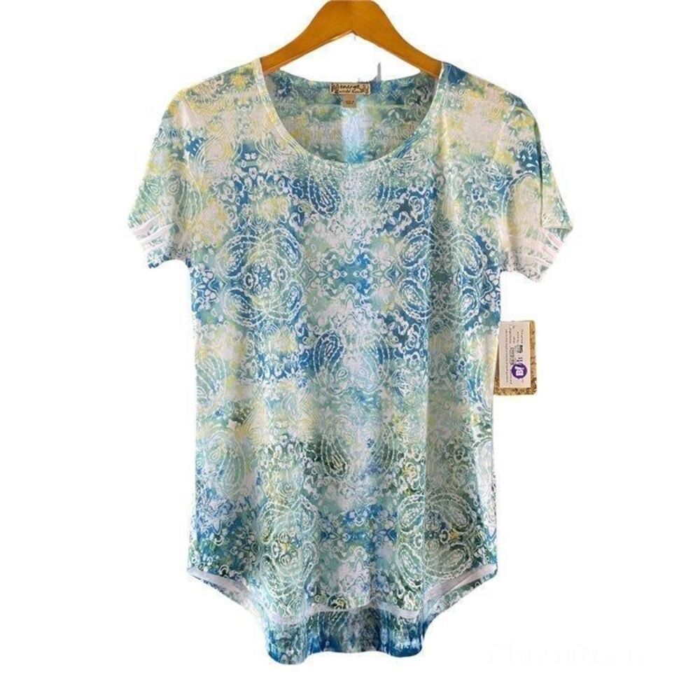 Energy World Wear Paisley Print Sparkle Studded T-shirt S